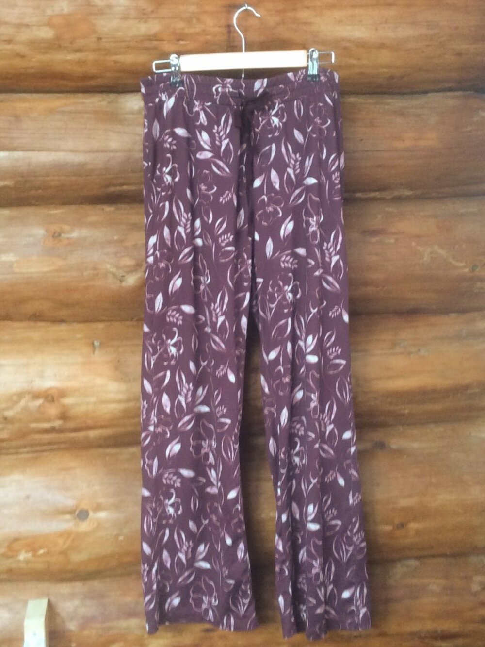 Z Supply Lounge Relaxed Pant in Fig Boho Casual  High Waist Yoga PJ Size Large